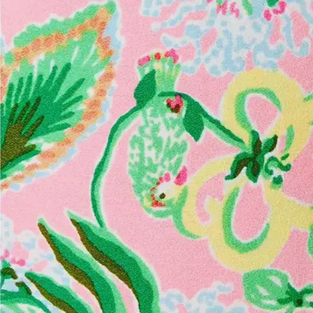 Floral Strapless Dress - Pink and Green - Picture 5 of 5